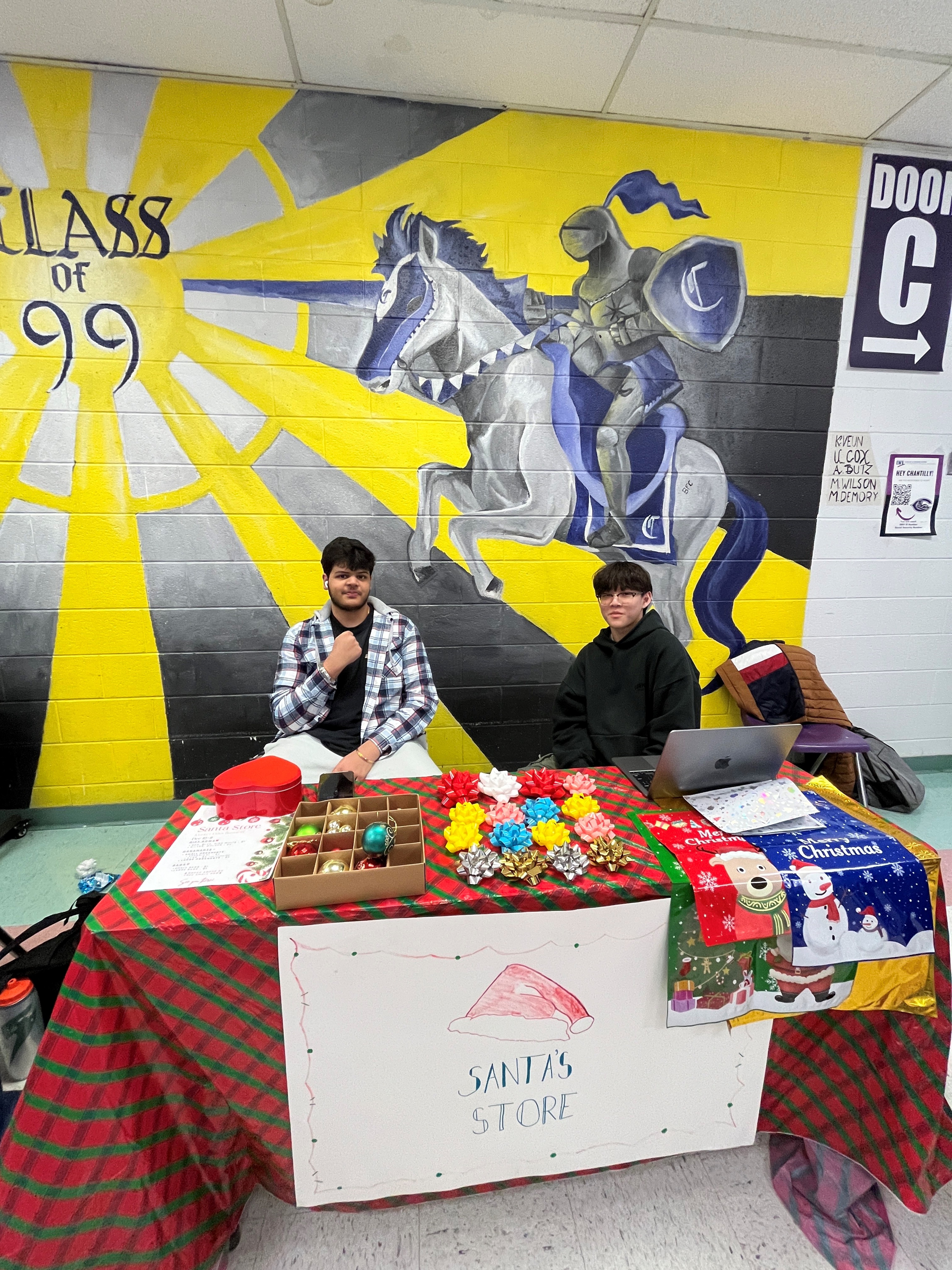 two students at market day table in cafeteria