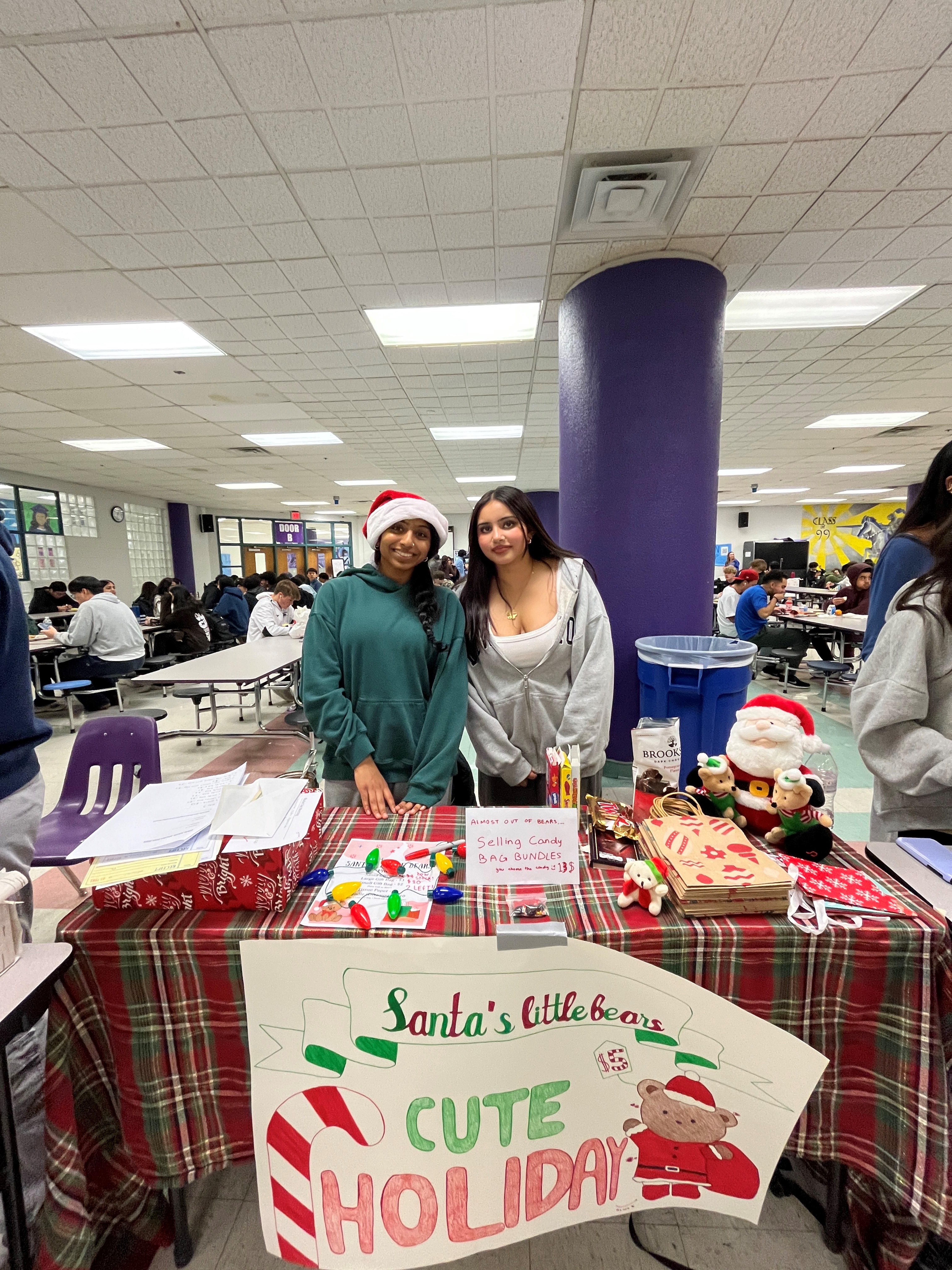 two students at market day table in cafeteria